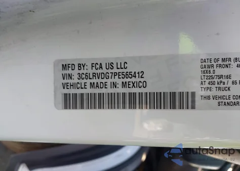 2023 Ram Promaster 2500 High Roof 159 Wb z USA, uszkodzony, nr VIN 3C6LRVDG7PE565412